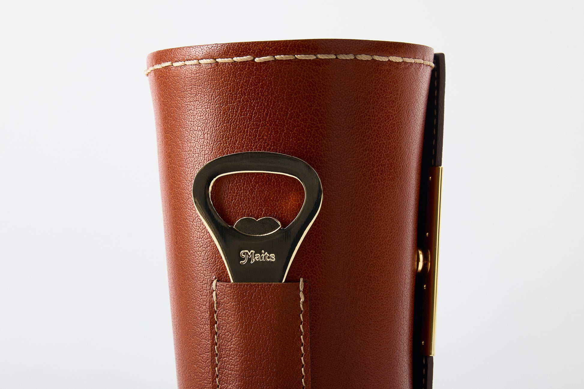 Premium leather carry case with bottle opener – designed in Australia by Maits